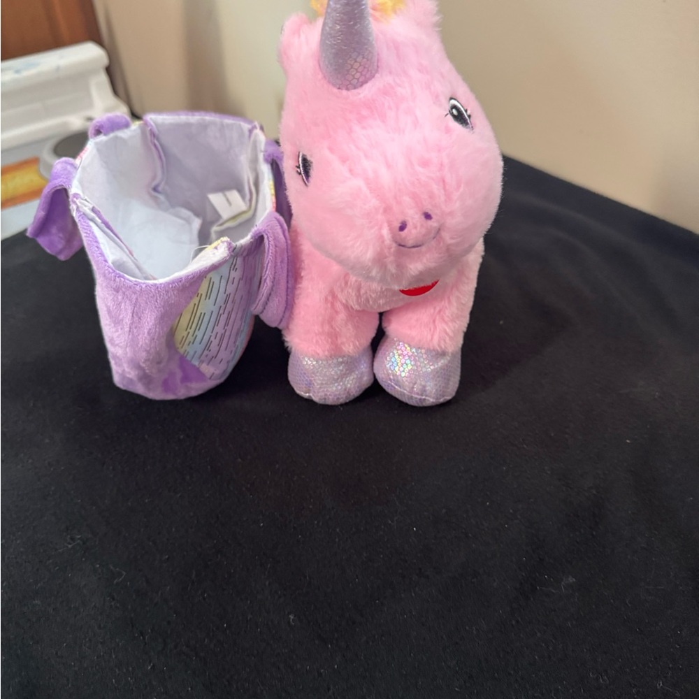 Pre loved Pink Unicorn Plush Toy with Bag